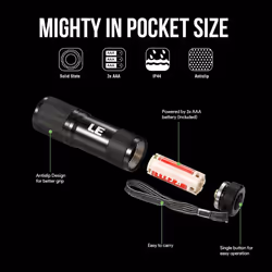 LE Ultra Violet LED Flashlight/Blacklight, UV LED Flashlight, 9 LED 395nm, Pet Urine & Stain Detector, 3 AAA Batteries Included, Find Stains on...