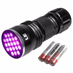 LE UV Torch, 21 LED 395nm Ultra Violet Flashlight, Black light Detector for Pet Urine, Stain, Bed Bug on Clothes, Carpet or R ...