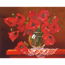 Diamond Dotz Red Poppies, Boy/Girl, Adult, Red Poppies, Multicolour, 10658 pc(s), 508 mm