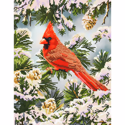 Diamond Dotz Good Fortune Cardinal, Children's diamond painting kit, Multicolour