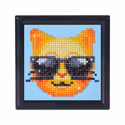 Diamond Dotz Kool Kat Framed Kit, Boy/Girl, Adult & Child, Multicolour, 797 pc(s), 102 mm, 102 mm