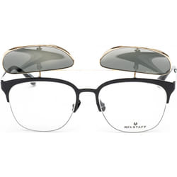 Belstaff HATCHER-NEGRO-DORADO-W HATCHER NEGRO DORADO 55 W Opticals with Clip On Sunglasses
