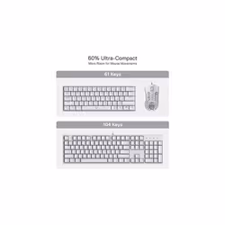 K630 Dragonborn 60% Wired RGB Gaming Keyboard, 61 Keys Compact Mechanical Keyboard with Tactile Red Switch, Pro Driver Support, White