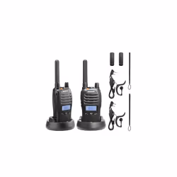BF-88ST Pro PMR446 Walkie Talkie, Upgraded Long Range Rechargeable License-Free Two Way Radios with LCD Display, VOX Dual Wat ...
