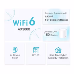 TP-Link AX3000 Whole Home Mesh WiFi 6 System, 3-Pack - Additional view 4