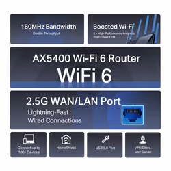 TP-Link Archer AX5400 Multi-Gigabit WiFi 6 Router - Additional view 4