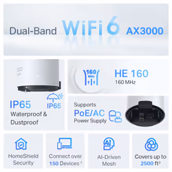 TP-Link AX3000 Outdoor / Indoor Whole Home Mesh WiFi 6 Unit - Additional view 4
