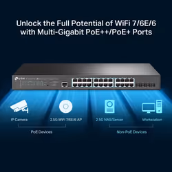 TP-Link JetStream 24-Port 2.5GBASE-T and 4-Port 10GE SFP+ L2+ Managed Switch with 16-Port PoE+ & 8-Port PoE++ - Additional view 5