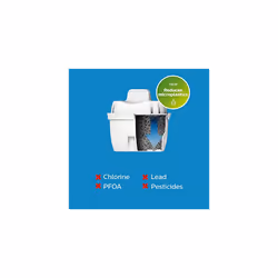 Water Replacement Filter Cartridges, 3-Pack, Brita Compatible, Reduces MICROPLASTICS, Chlorine, LIMESCALE, Heavy Metals