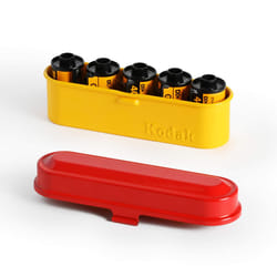 KODAK Film Case - for 5 Rolls of 35mm Films - Compact  Retro Steel Case to Sort and Safeguard Film Rolls (Red) (Film is not Included)