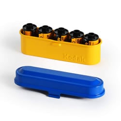 KODAK Film Case - for 5 Rolls of 35mm Films - Compact  Retro Steel Case to Sort and Safeguard Film Rolls (Blue) (Film is not Included)