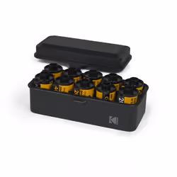 KODAK 120/135 Film Case - for 8 Rolls of 120 Films / 10 Rolls of 35mm Films - Retro Steel Case to Sort & Safeguard Film Black ...
