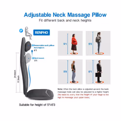 RENPHO Neck And Back Massage Cushion - S Shapes - Black
