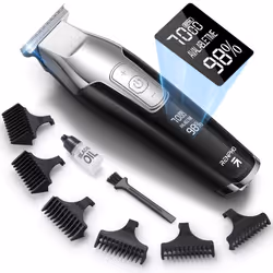 Hair Clippers for Men, 4-Speed Beard Trimmer Men Professional Hair Cutting kit, LED Display Cordless Hair Trimmer 0.2mm for M ...