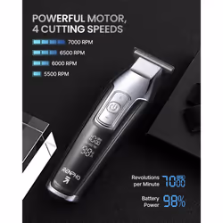 Hair Clippers for Men, 4-Speed Beard Trimmer Men Professional Hair Cutting kit, LED Display Cordless Hair Trimmer 0.2mm for Men & Kids, T-Blade