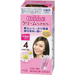 KAO Blaune Cream Hair Color 4 Slightly Light Chestnut Color 40g x 2 (Quasi drug) Graying Hair Cream Colorant for Gray Hair Directions for use: 1. Mix