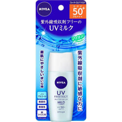 KAO NIVEA SUN Protect Water Milk Mild SPF50+ 30mL Sun Care Shake well and apply a small amount evenly on the skin. Smaller amounts may result in less