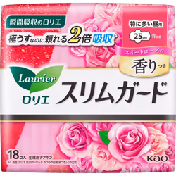 KAO Laurier SlimGuard Sweet Rose Fragrance Long Daytime Firm 18 packs (Quasi-drug) Laurier Slim Guard Napkin Slim Laurier Sli ...