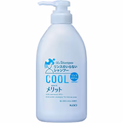KAO Merit Rinse-No-Need Shampoo Cool Pump 480ml (Quasi-drug) Shampoo and Conditioner (Skin Care) After thoroughly wetting the ...
