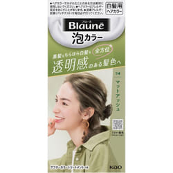 KAO Blaune Bubble Color 1M Matte Ash 108ml (Quasi-drug) Foam for Graying Hair Colorant for Gray Hair For use in the entire dyeing process (one-time us
