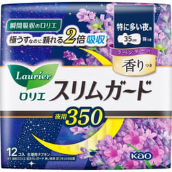 KAO Laurier SlimGuard Lavender Scent for Especially Heavy Nights 350 12cos (Quasi-drug) Laurier Slim Guard Napkin Slim Please replace it as needed dur