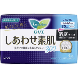 KAO Laurier Shiawase Sodashi Deodorant Plus 30cm for heavy night use, with wings, 9 packs (Quasi-drug) Laurier Happiness Skin Napkin Skin Care Please