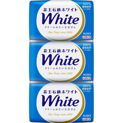 Kao White Soap White, Bath Size, 3 pack, 390g General Purpose Soap Please lather well before use. General Purpose Soap