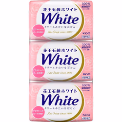Kao White Soap White Aromatic Rose Scent Bath Size 3 Pack 390G General Purpose Soap Please lather well before use. General Pu ...