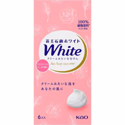 Kao Soap White Soap White, Aromatic Rose Scent, Regular Size, Box of 6, 510g General Purpose Soap Please lather well before u ...