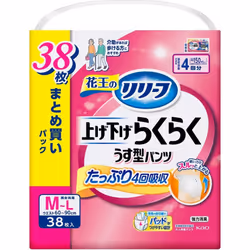KAO Relief Pants Type: Raise/Lower Raku Raku Thin Pants 4 times M-L 38pcs x 2 Thin type Adult Diapers: Pants Type Thin type