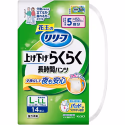 KAO Relief Pants Type: Raise/Lower Raku Raku Long-Time Pants (5 times) L-LL 14 Long time Adult Diapers: Pants Type Long time