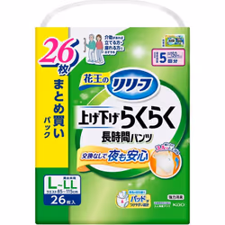 KAO Relief Pants Type Raise/Lower Raku Long-Time Pants (5 times) L-LL 26 Long time Adult Diapers: Pants Type Long time