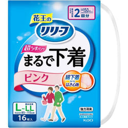 KAO Relief Pants Type - As if Underwear - 2 portions - Pink L 16pcs Thin type Adult Diapers: Pants Type Thin type