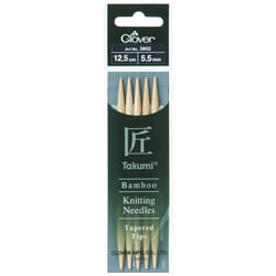 Clover Bamboo Double Point Needles 12.5cm - per pack of 5