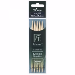 Clover Bamboo Double Point Needles 12.5cm - per pack of 5