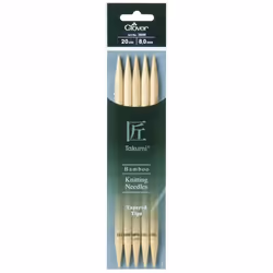 Clover Bamboo Double Point Needles 20cm - per pack of 5