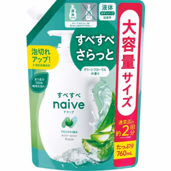 Kracie NAIVE BODY SOAP (Aloe extract blended) Refill 760ml General Purpose (Other) Apply an appropriate amount to a towel, sp ...