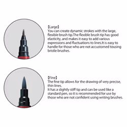 Kuretake FUDE PEN NIHON-DATE KABURA Brush Pen (No.55)  Double-sided hard and soft brush tip pen for lettering  calligraphy  art  writing  sketching an