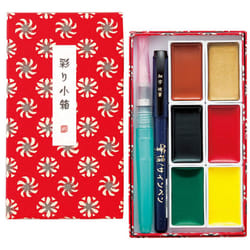 Kuretake IRODORI KOBAKO Red  Gansai Tambi 6 colors set  Handcrafted  Professional-quality pigment inks for artists and crafters  AP-Certified  Blendab