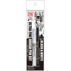 Kuretake Zig Ultra Fine Brush pens set  ai Liner and White Brush Markers  for Inktober  Manga  Drawing  Calligraphy  Professional  Artist  Made in Jap