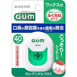 Sunstar G.U.M. Gum Dental Floss Wax Puffy Type 40m Dental care (interdental cleaners) Cut a 40 cm length of floss and wrap both ends around the middle