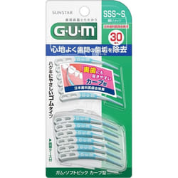 Sunstar G.U.M. Gum soft picks, curved size SSS-S 30pcs. Interdental Brush Dental care (interdental cleaners) Remove one of the soft picks. Gently inse