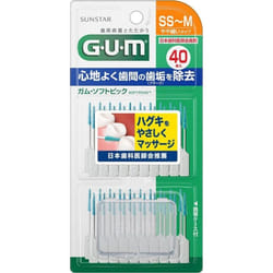 Sunstar G.U.M. Gum soft picks, unscented, size SS-M 40pcs. Interdental Brush Dental care (interdental cleaners) Remove one of the soft picks. Insert i