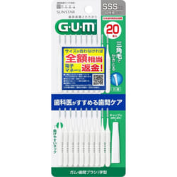 Sunstar G.U.M. Gum, Interdental I-Shaped SSS 20pcs Interdental Brush Dental care (interdental cleaners) Insert the tip of the brush slowly straight in