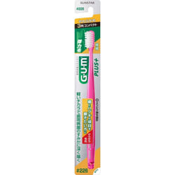 Sunstar G.U.M. Gum Plus Dental Brush #226 3-Row Compact, Soft Periodontal Disease Toothbrushes Use the tip of the bristles to gently trace the border