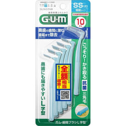 Sunstar G.U.M. Gum and Interdental Brush L-Shaped SS Dental care (interdental cleaners) Insert the tip of the brush slowly straight into the interdent