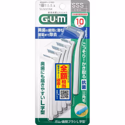 Sunstar G.U.M. Gum and Interdental Brush L-Shaped SSS Dental care (interdental cleaners) Insert the tip of the brush slowly s ...