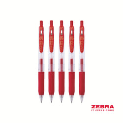 Zebra Eco SARASA Gel Retractable Rollerball CLIP 0.7mm Pen Red Ink Box