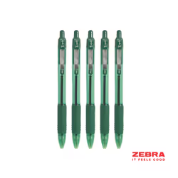 Zebra Z-Grip Smooth Retractable Ballpoint Pen Green Ink Box 12