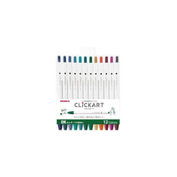 Zebra Clickart Water-Based Pen Calm Dark 12 Colors Set, Wyss22-12Cdk